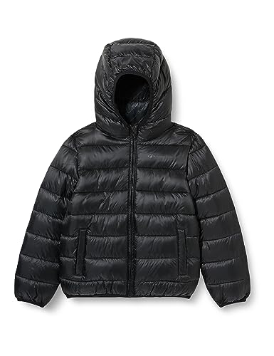 Champion Jungen Legacy Outdoor K-Light Wr Hooded Gepolsterte Jacke, Schwarz, 9-10 Jahre von Champion