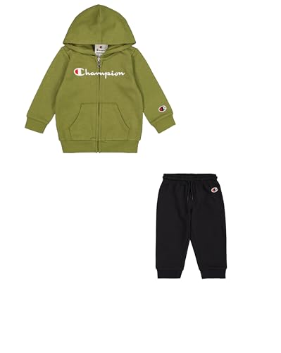 Champion Jungen Legacy Script Shop Td (306898) -Ultra-Light Powerblend Fleece Hooded Anzug, Grün (GS573), 6 Months von Champion