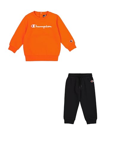 Champion Jungen Legacy Script Shop Td (306899) -Ultra-Light Powerblend Fleece Crewneck Anzug, Orange (OS014), 6 Months von Champion