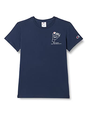 Champion Jungen Rochester 1919 Graphic Gallery Small Script Logo T-Shirt, Marineblau (Eco-Future), 3-4 Jahre EU von Champion