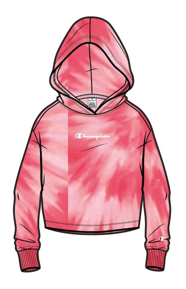 Champion Kapuzenpullover Hoodie (Baumwolle) Batik-Optik rot Mädchen von Champion