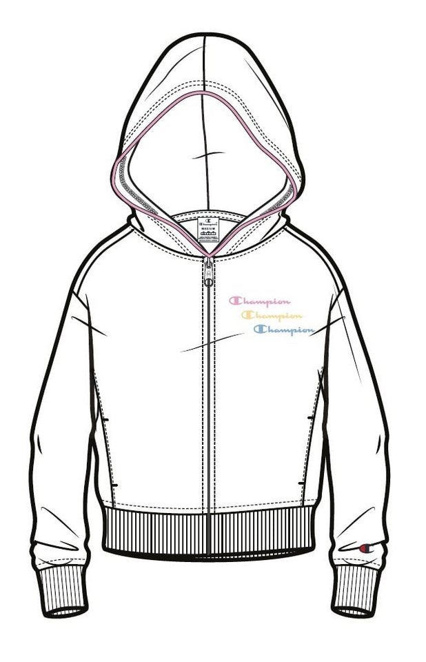 Champion Kapuzenpullover Hoodie Fullzip (Baumwolle) weiss Mädchen von Champion