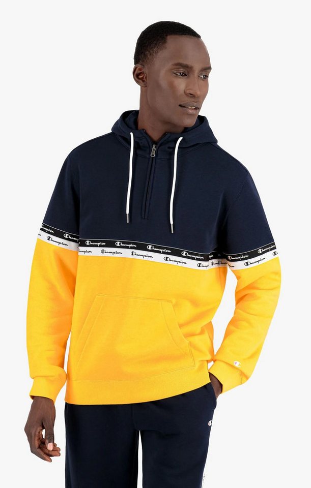 Champion Kapuzenpullover im Farbblockdesign mit doppelter Logopaspel gelb Herren von Champion