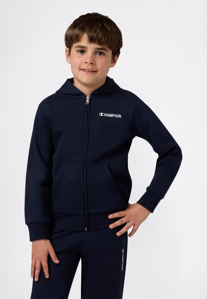 Champion Kapuzensweatjacke SPORTWEAR ZIP-UP HOODIE Standard Fit (1-tlg) mit Kapuze, aus Baumwolle und Polyester, für Kinder und Jugendliche von Champion