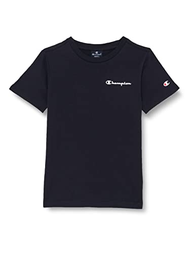 Champion Kinder und Jungen American Classics-Small Script Logo S-S T-Shirt, Marineblau, 3-4 Jahre von Champion
