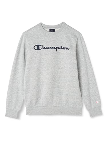Champion Kinder und Jugendliche Legacy American Classics-Ultra Light Powerblend Fleece Logo Crewneck Sweatshirt, Grau, 9-10 Jahre von Champion