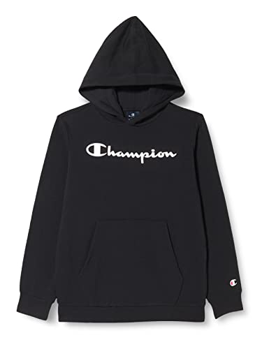 Champion Kinder und Jugendliche Legacy American Classics-Ultra Light Powerblend Terry Logo Kapuzenpullover, Schwarz, L von Champion