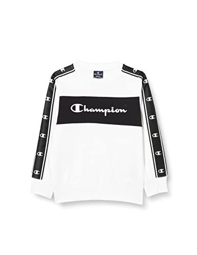 Champion Kinder und Jugendliche Legacy American Tape Powerblend Color Block Crewneck Sweatshirt, Weiß, 11-12 Jahre von Champion