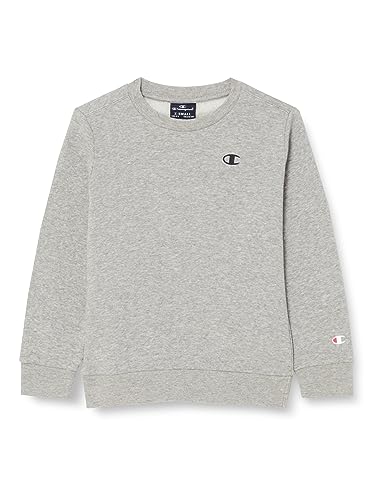 Champion Kinder und Jugendliche Legacy Basics B-Ultralight Powerblend Fleece Crewneck Sweatshirt, Helles Heather Grey, 9-10 Jahre von Champion