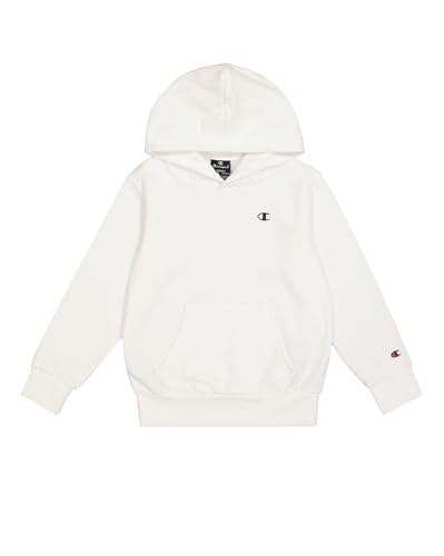 Champion Jungen Legacy Basics B-Ultralight Powerblend Fleece Kapuzenpullover, Weiß, 7-8 Jahre von Champion