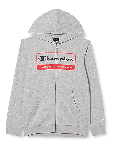 Champion Kinder und Jugendliche Legacy Graphic Shop B Ultralight Powerblend Fleece Full Zip Kapuzenpullover, Grigio Melange Chiaro, 11-12 Jahre von Champion