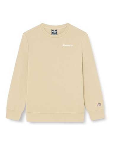 Champion Kinder und Jugendliche Legacy Icons B-Ultralight Spring Terry Small Script Logo Crewneck Sweatshirt, beige, 13-14 Jahre von Champion