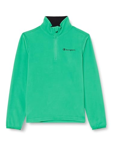 Champion Kinder und Jugendliche Legacy Micro Polar Fleece B-Quick-Dry Micropolar Half Zip Sweatshirt, Verde/Nero, 11-12 Jahre von Champion