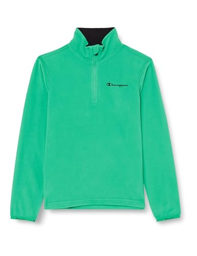 Champion Kinder und Jugendliche Legacy Micro Polar Fleece B-Quick-Dry Micropolar Half Zip Sweatshirt, Verde/Nero, 9-10 Jahre von Champion