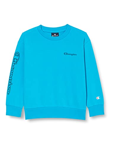 Champion Kinder und Jugendliche Legacy Neon Spray Powerblend Small Logo Crewneck Sweatshirt, Leuchtblau, 11-12 Jahre von Champion