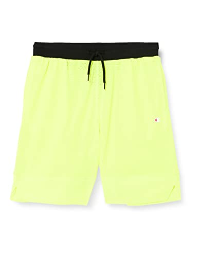 Champion Kinder und Jugendliche Legacy Neon Spray-Soft Mesh Bermuda Shorts, Neongelb, 13-14 Jahre von Champion