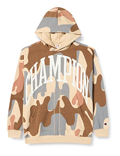 Champion Kinder und Jugendliche Rochester 1919 City Explorer Camo Kapuzenpullover, Braun Camoflage (Gin), 9-10 Jahre von Champion