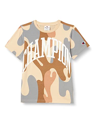 Champion Kinder und Jungen Rochester 1919-City Explorer Camo Crewneck S-S Kurzarm Shirt, Marrone Camoflage (Gin), 11-12 anni von Champion