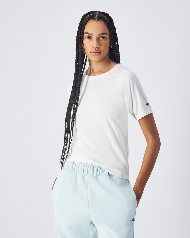 Champion Kurzarmshirt Crewneck Damen Kurzarm-Shirt weiß von Champion