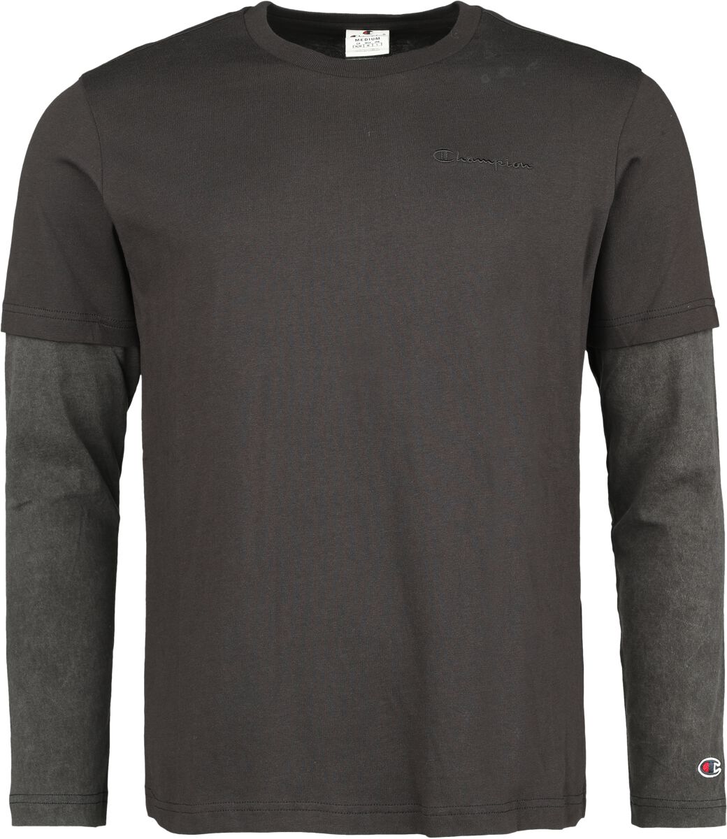 Champion Langarmshirt - Long Sleeve T-Shirt - M bis XXL - für Männer - Größe M - schwarz von Champion