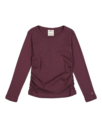 Champion Legacy Emotional Dance G (405021) – Weiche Baumwolle 1x1 Rippe (190 g) LS Langarm-T-Shirt mit Rundhalsausschnitt, Dunkles Aubergine (PPE), 7–8 Jahre (S), Mädchen FW24 von Champion