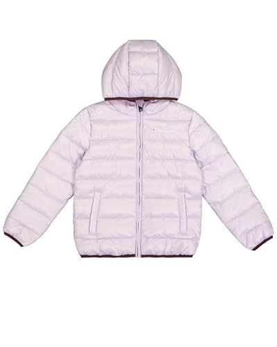 Champion Legacy Outdoor B (306868) – WR Light Cirè 40gr Small Script Logo Hooded Giacca, Orchidea (ORP), 3-4 Jahre (XXS) Unisex – Bambini FW24 von Champion