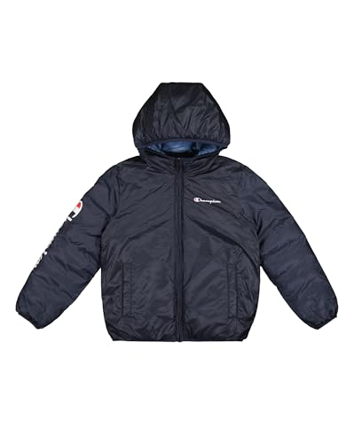 Champion Legacy Outdoor B (306870) – WR Light Cirè 40gr Reversible Kapuzenjacke, Marineblau/Türkisblau (NNY/CBU), 7–8 Jahre (S), Kind FW24 von Champion