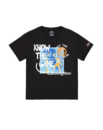 Champion Legacy Play With Graphics B (306911) – SS-T-Shirt mit Rundhalsausschnitt, Schwarz (NBK), 11–12 Jahre (L), Jungen FW24 von Champion