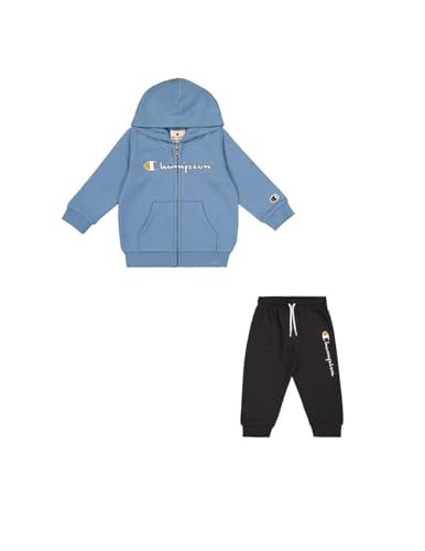 Champion Legacy Play With Graphics TD (306915) – Ultraleichter Powerblend-Fleece-Kapuzenanzug, Mehrfarbig Blau Türkis/Dunkelgrau (CBU/CHR), 6 Monate (68), Jungen FW24 von Champion