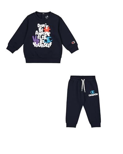Champion Legacy Play With Graphics TD (306916) – Ultraleichtes Powerblend Fleece Crewneck Full, Navy (NNY), 9 Monate (74) Jungen FW24 von Champion