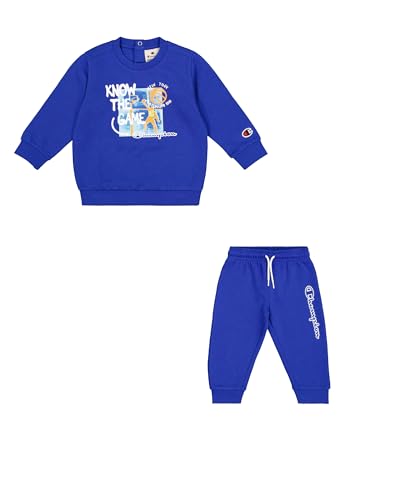 Champion Legacy Play With Graphics TD (306916) – Ultraleichtes Powerblend-Fleece mit Rundhalsausschnitt, tiefblau (BAI), 6 Monate (68), Jungen FW24 von Champion