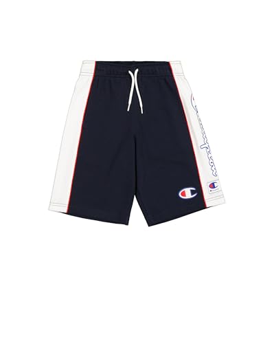Champion Legacy Retro Sport B (306852) – Ultraleichte, weiche, kompakte Frottee-Bermudashorts, Marineblau (NNY/WHT/CRD), 5–6 Jahre (XS), Jungen FW24 von Champion