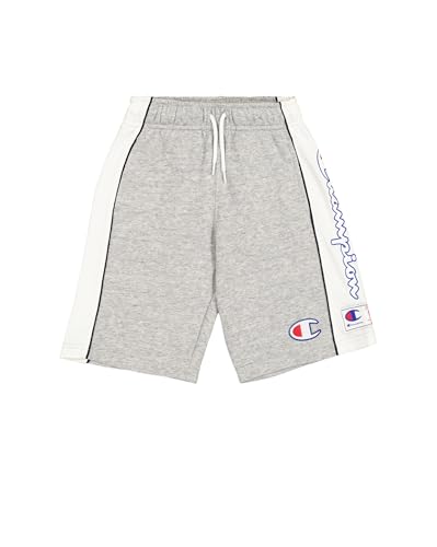 Champion Legacy Retro Sport B (306852) – Ultraleichte, weiche, kompakte Terry-Bermudashorts, Melange Grey (NOXM/WHT/NNY), 5–6 Jahre (XS), Jungen FW24 von Champion