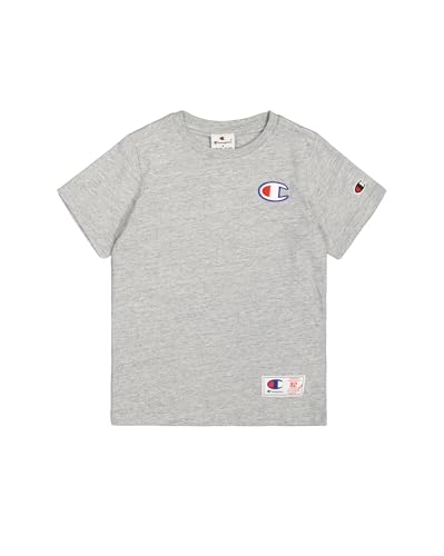 Champion Legacy Retro Sport B (306853) – SS Crewneck T-Shirt, Melange Grey, 7–8 Jahre (S) Kind FW24 von Champion