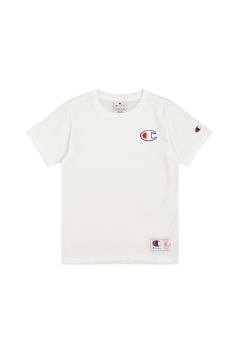 Champion Legacy Retro Sport B (306853) – SS-T-Shirt mit Rundhalsausschnitt, Weiß (WHT), 11–12 Jahre (L), Kind FW24 von Champion
