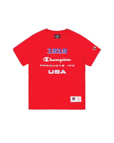 Champion Legacy Retro Sport B (306854) – Grafik-SS-T-Shirt mit Rundhalsausschnitt, Vermiglione (CRD), 11–12 Jahre (L), Kind FW24 von Champion