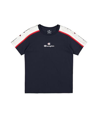 Champion Legacy Retro Sport B (306859) – SS-T-Shirt mit Rundhalsausschnitt, Marineblau (NNY/WHT/CRD), 9–10 Jahre (M), Jungen HW24 von Champion