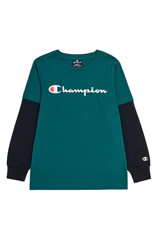 Champion Logo Kids Longsleeve Langarmshirt (as3, Numeric, Numeric_164, Numeric_170, Regular, AVT/NBK) von Champion