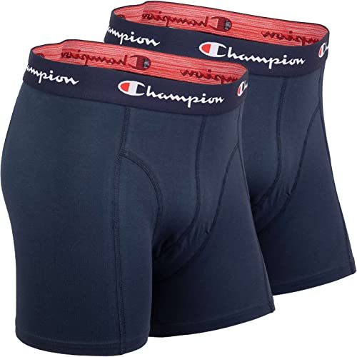 Champion Logo Retroshorts Boxershorts 2er Pack (L, Navy/red) von Champion