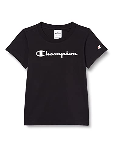 Champion Mädchen American Classics-Big Logo S/S T-Shirt, Schwarz, 11-12 Jahre von Champion