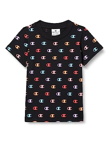 Champion Mädchen Legacy American Classics All Over Logo S/S T-Shirt, Schwarz, 15-16 Jahre von Champion