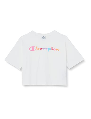 Champion Mädchen Legacy American Classics Croptop Logo Oversized S/S T-Shirt, Weiß, 3-4 Jahre von Champion