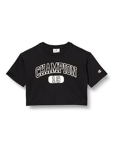 Champion Mädchen Legacy American Classics G-Cropped S-s Crewneck T-Shirt, Schwarz, 11-12 Jahre von Champion