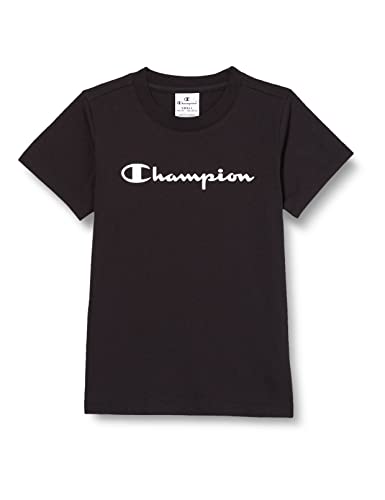 Champion Mädchen Legacy American Classics - Logo Regular S/S T-Shirt, Schwarz, 11-12 Jahre von Champion
