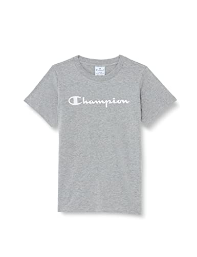 Champion Mädchen Legacy American Classics Regular S/S Logo T-Shirt, Hellgrau meliert, 3-4 Jahre von Champion