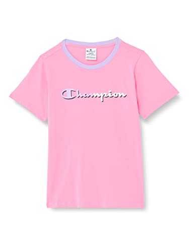 Champion Mädchen Legacy C-Color-S/S Logo T-Shirt, Hot Pink, 11-12 Jahre von Champion