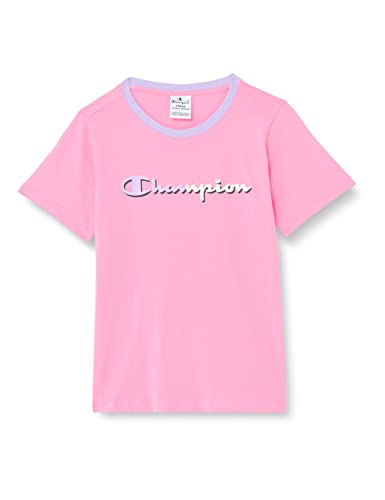Champion Mädchen Legacy C-Color S/S Logo T-Shirt, Hot Pink, 3-4 Jahre von Champion