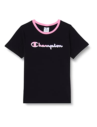 Champion Mädchen Legacy C-Color S/S Logo T-Shirt, Schwarz, 7-8 Jahre von Champion