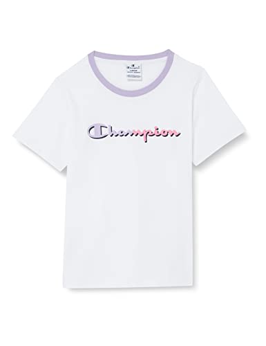 Champion Mädchen Legacy C-Color S/S Logo T-Shirt, Weiß, 3-4 Jahre von Champion