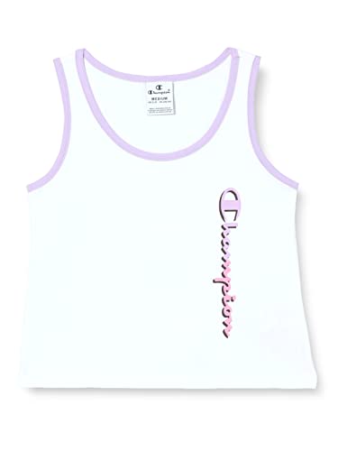 Champion Mädchen Legacy C-Color Vertical Logo Boxy Unterhemd, Weiß, 13-14 Jahre von Champion